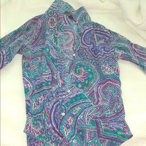 100% cotton 3/4 length sleeve Ralph Lauren Blouse